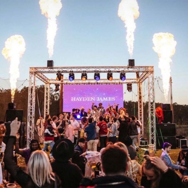 DJ performance supported with lighting and AV equipment by Night Grooves